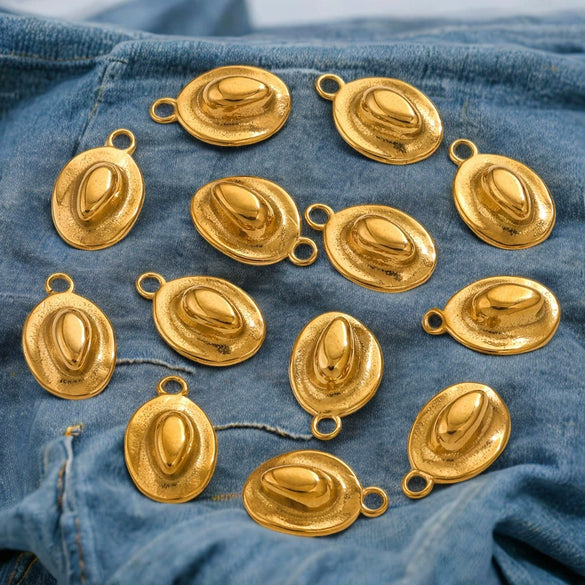 Stainless Steel Ocean Life 3D Denim Hat Pendant Electroplated Diy Bracelet Necklace Bag Hanging Pendant