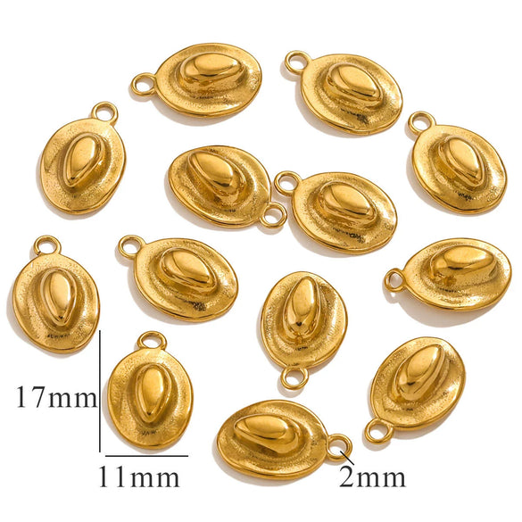 Stainless Steel Ocean Life 3D Denim Hat Pendant Electroplated Diy Bracelet Necklace Bag Hanging Pendant