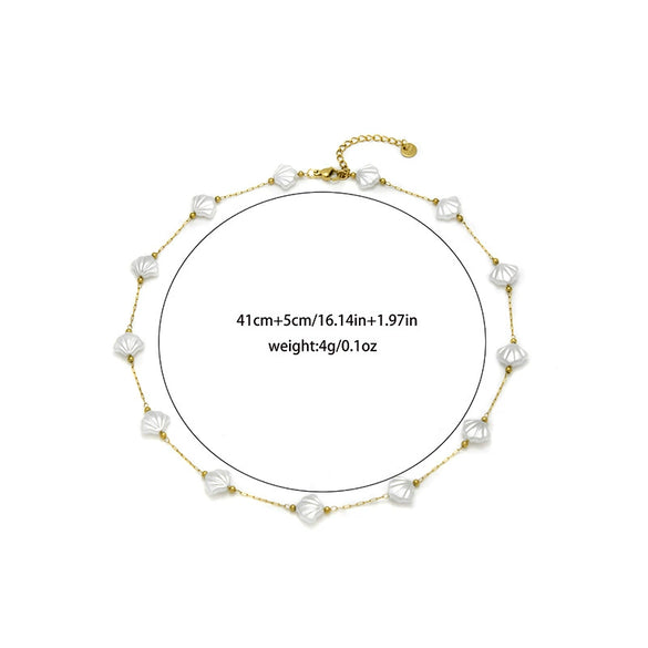 Stainless Steel Ocean Life Electroplating Necklace Bracelet Set For Women Accessories