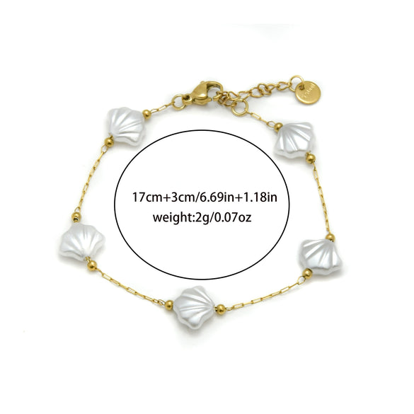 Stainless Steel Ocean Life Electroplating Necklace Bracelet Set For Women Accessories