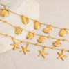 Stainless Steel Ocean Style Bracelet With Shell Starfish Sea Fish Animal Design Electroplated