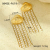 Stainless Steel Ocean Style Geometric Earrings With Electroplating For Women