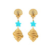 Stainless Steel Ocean Style Geometric Earrings With Electroplating For Women