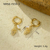 Stainless Steel Ocean Style Geometric Earrings With Electroplating For Women
