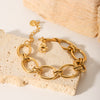 Stainless Steel Ochain Bracelet With Geometric Pattern And Electroplating For Women
