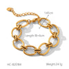 Stainless Steel Ochain Bracelet With Geometric Pattern And Electroplating For Women