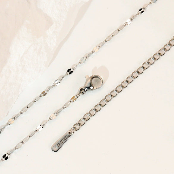 Stainless Steel Ochain Lip Chain Simple Ushaped Cross Clavicle Necklace Unisex Vacuum Plated