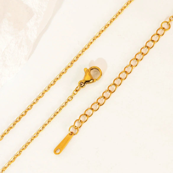 Stainless Steel Ochain Lip Chain Simple Ushaped Cross Clavicle Necklace Unisex Vacuum Plated