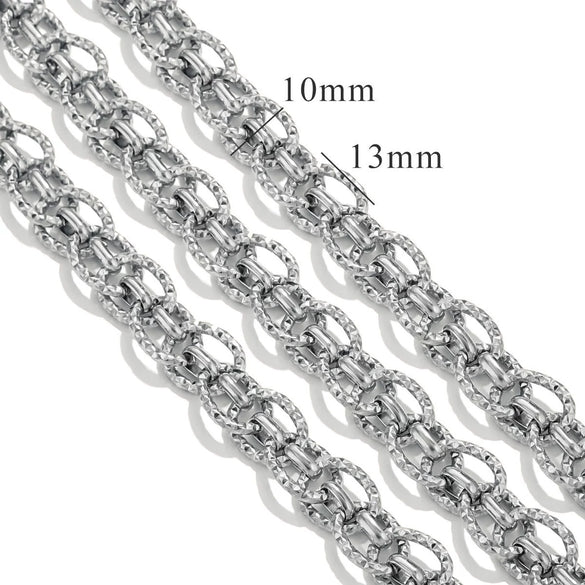 Stainless Steel Ochain Vacuum Multilayer Hip Hop Fashion Jewelry With Hirback Pattern And Electroplating Design