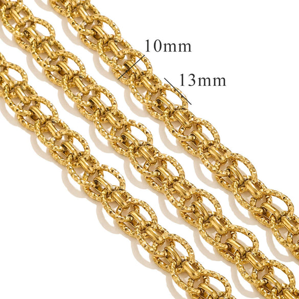 Stainless Steel Ochain Vacuum Multilayer Hip Hop Fashion Jewelry With Hirback Pattern And Electroplating Design