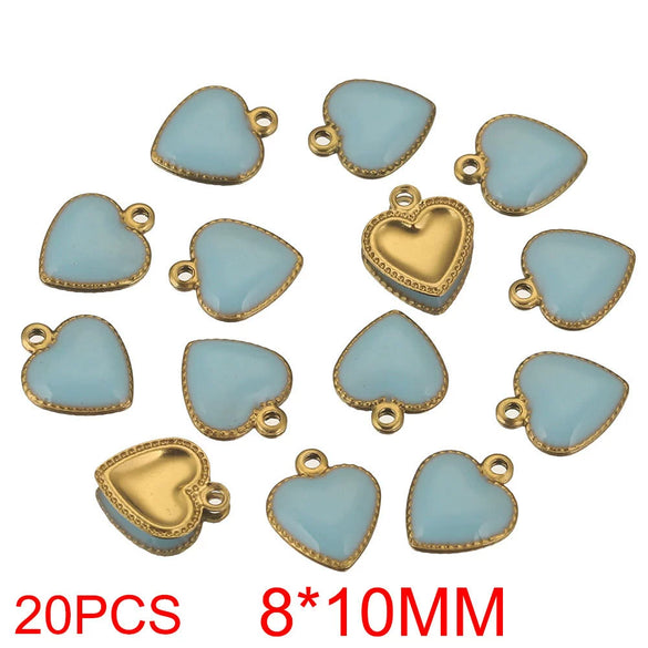 Stainless Steel Oil Dripping Craft Heart Jewelry Necklace With Eight Eyes Pattern