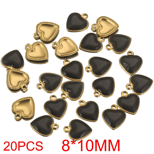 Stainless Steel Oil Dripping Craft Heart Jewelry Necklace With Eight Eyes Pattern