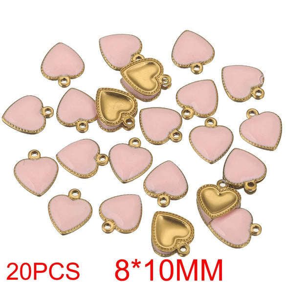 Stainless Steel Oil Dripping Craft Heart Jewelry Necklace With Eight Eyes Pattern