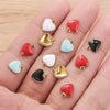 Stainless Steel Oil Dripping Craft Heart Jewelry Necklace With Eight Eyes Pattern