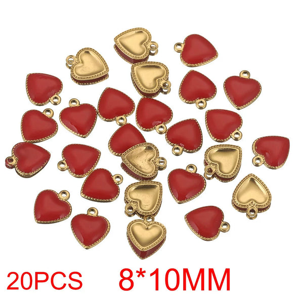 Stainless Steel Oil Dripping Craft Heart Jewelry Necklace With Eight Eyes Pattern