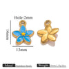 Stainless Steel Oil Dripping Dolphin Flower Shell Pendant Jewelry Accessories