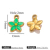 Stainless Steel Oil Dripping Dolphin Flower Shell Pendant Jewelry Accessories