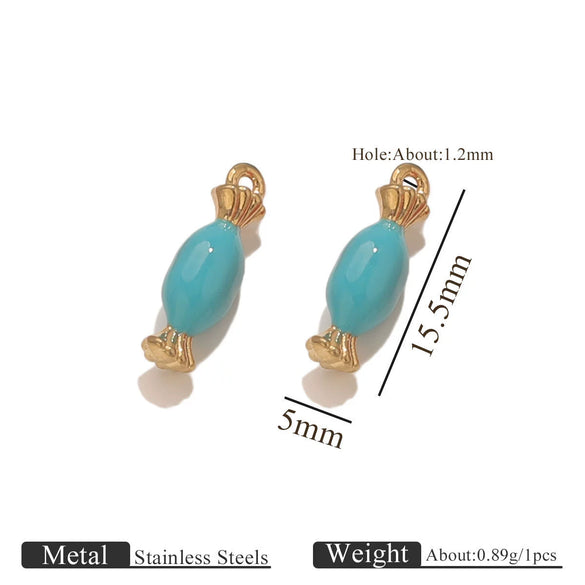 Stainless Steel Oil Dripping Dolphin Flower Shell Pendant Jewelry Accessories