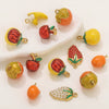 Stainless Steel Oil Dripping Fruit Pendant Jewelry Necklace Bracelet With Strawberry Banana Apple Shapes