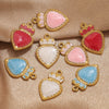 Stainless Steel Oil Dripping Heart Crown Pendant Jewelry Accessories For Necklace And Bracelet