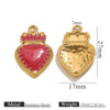 Stainless Steel Oil Dripping Heart Crown Pendant Jewelry Accessories For Necklace And Bracelet