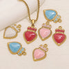 Stainless Steel Oil Dripping Heart Crown Pendant Jewelry Accessories For Necklace And Bracelet