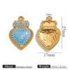 Stainless Steel Oil Dripping Heart Crown Pendant Jewelry Accessories For Necklace And Bracelet
