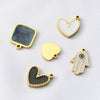 Stainless Steel Oil Dripping Heart Square Pendant Bracelet Earrings Accessories