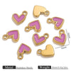 Stainless Steel Oil Dripping Love Shape Pendant Jewelry Accessories For Bracelet Earrings