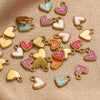 Stainless Steel Oil Dripping Love Shape Pendant Jewelry Accessories For Bracelet Earrings