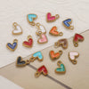 Stainless Steel Oil Dripping Love Shape Pendant Jewelry Accessories For Bracelet Earrings