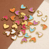 Stainless Steel Oil Dripping Love Shape Pendant Jewelry Accessories For Bracelet Earrings