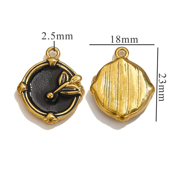 Stainless Steel Oil Drop And Flower Pearls Pendant Necklace Bracelet Accessories