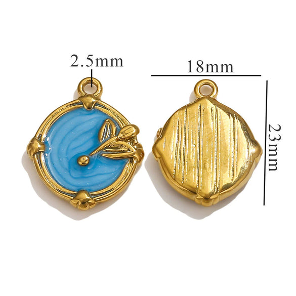 Stainless Steel Oil Drop And Flower Pearls Pendant Necklace Bracelet Accessories