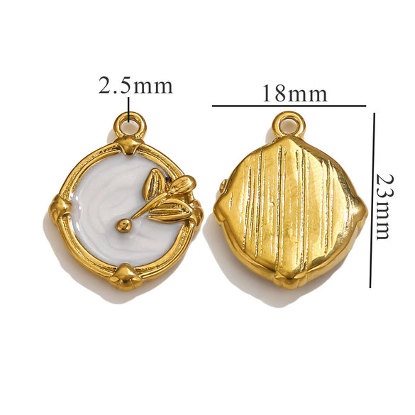 Stainless Steel Oil Drop And Flower Pearls Pendant Necklace Bracelet Accessories