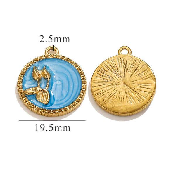 Stainless Steel Oil Drop And Flower Pearls Pendant Necklace Bracelet Accessories