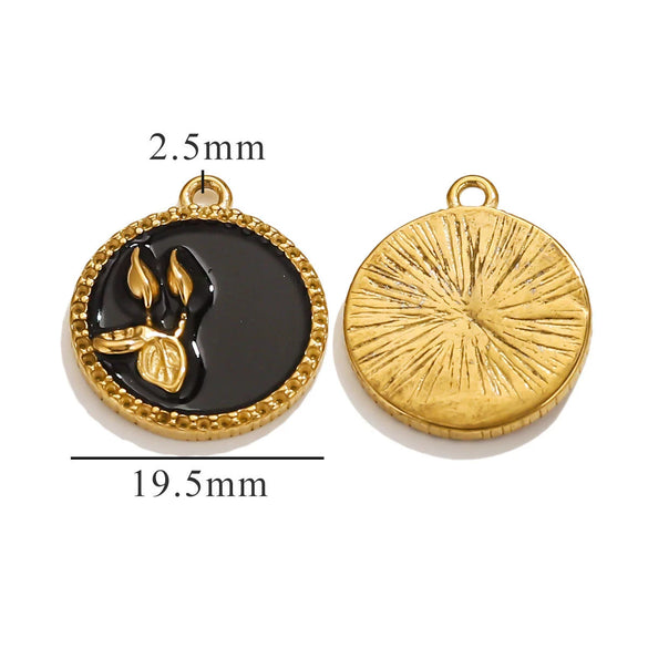 Stainless Steel Oil Drop And Flower Pearls Pendant Necklace Bracelet Accessories