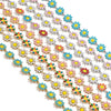 Stainless Steel Oil Drop Color Daisy Totem Handmade Jewelry Necklace Earrings