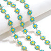 Stainless Steel Oil Drop Color Daisy Totem Handmade Jewelry Necklace Earrings