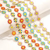 Stainless Steel Oil Drop Color Daisy Totem Handmade Jewelry Necklace Earrings