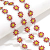 Stainless Steel Oil Drop Color Daisy Totem Handmade Jewelry Necklace Earrings