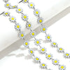 Stainless Steel Oil Drop Color Daisy Totem Handmade Jewelry Necklace Earrings