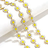 Stainless Steel Oil Drop Color Daisy Totem Handmade Jewelry Necklace Earrings