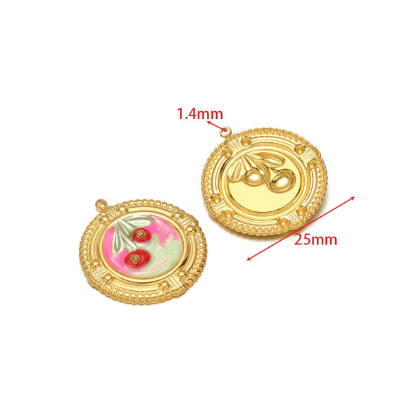 Stainless Steel Oil Drop Flower Geometric Pendant Jewelry Accessories