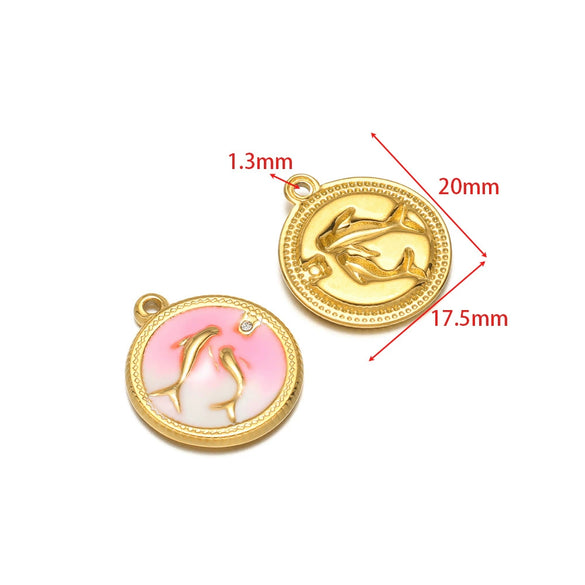 Stainless Steel Oil Drop Flower Geometric Pendant Jewelry Accessories