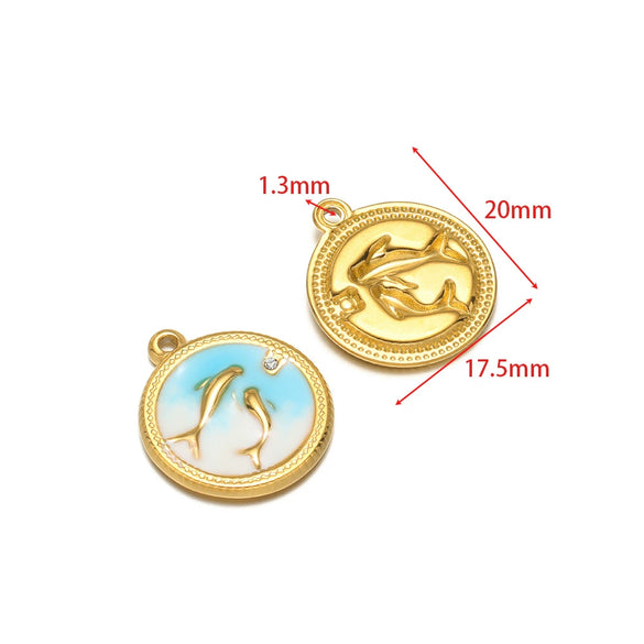 Stainless Steel Oil Drop Flower Geometric Pendant Jewelry Accessories