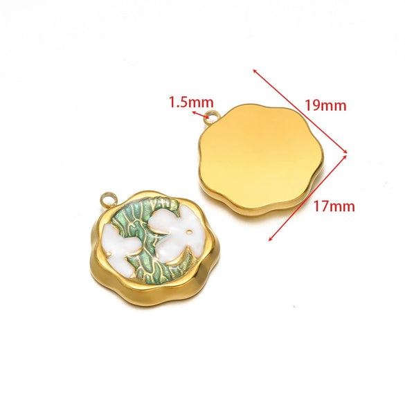 Stainless Steel Oil Drop Flower Geometric Pendant Jewelry Accessories