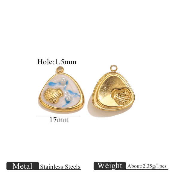 Stainless Steel Oil Drop Square Oval Electroplated Pendant Diy Accessories