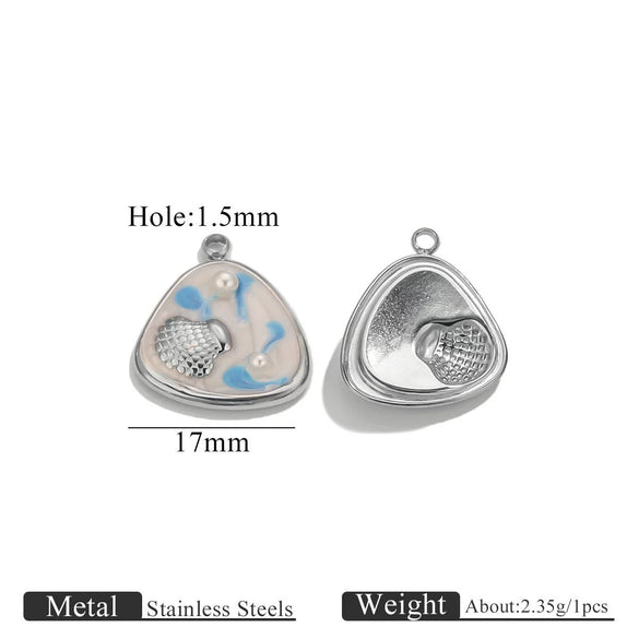 Stainless Steel Oil Drop Square Oval Electroplated Pendant Diy Accessories