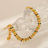 Stainless Steel Oil Dropping Olive Leaf Geometric Flowers Electroplated Bracelet
